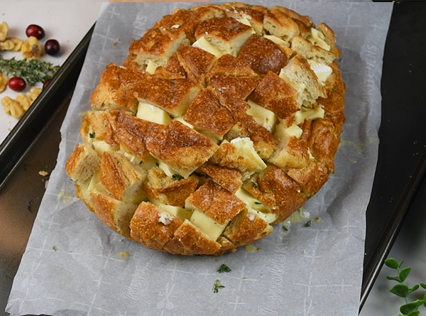 Cranberry Walnut Brie Pull Apart Bread - Step 4